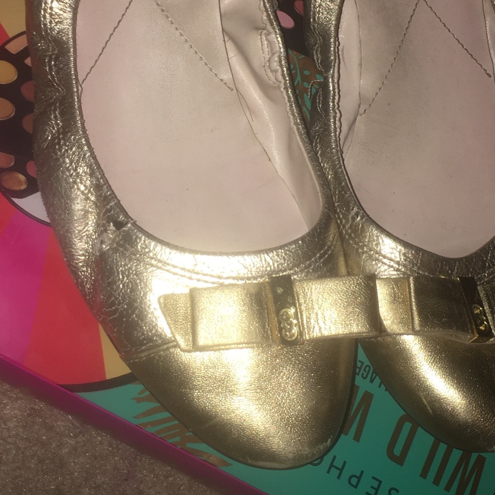 cole haan gold flats